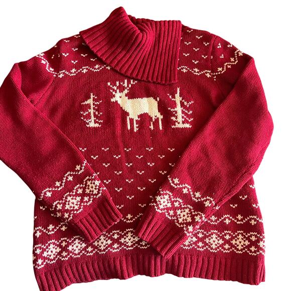 Eddie Bauer Sweaters - Eddie Bauer Holiday Sweater Cotton/Lambswool Blend Size Lg